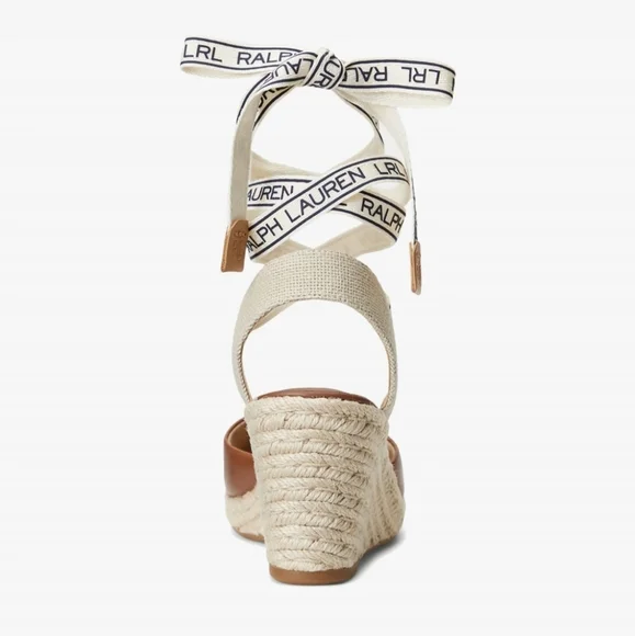 Ralph Lauren Leather Espadrille Wedges - Picture 3 of 11